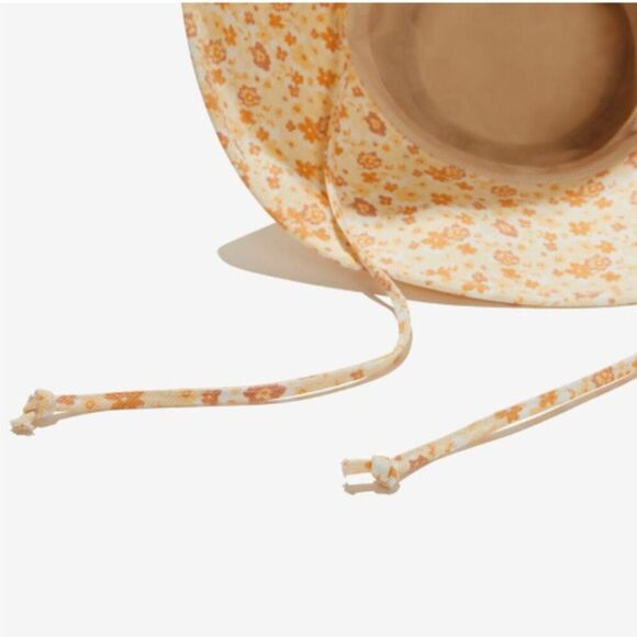 Lack of Color Summer Holiday Bucket Hat w/ Ties Floral Cream Peach Orange Sz S/M main image 5
